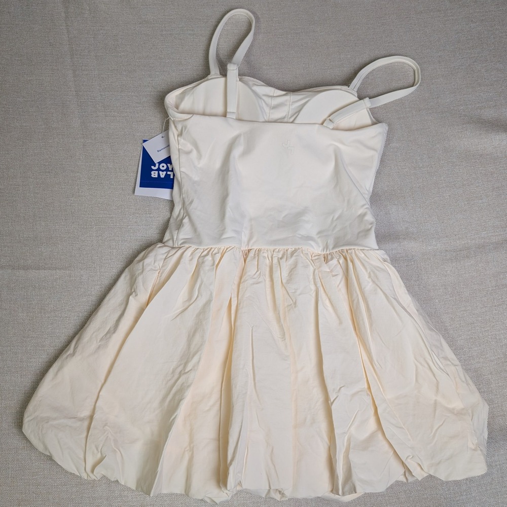 JoyLab Active Dress Womens Small Cream NWT Bubble Hem Bodice Cami Athletic Mini - Picture 4 of 5